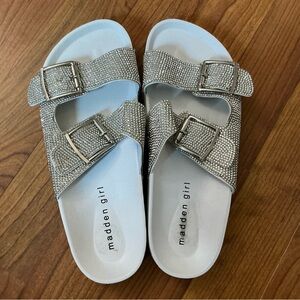 Madden Girl Sparkling Silver Sandals